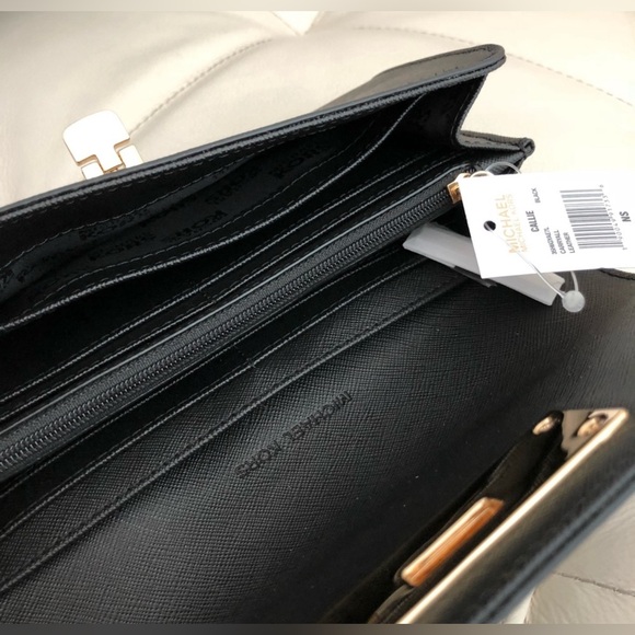 Michael Kors Black Callie Carryall Long Wallet - Picture 5 of 8